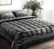 Lustria King Faux Mink Quilt Grey
