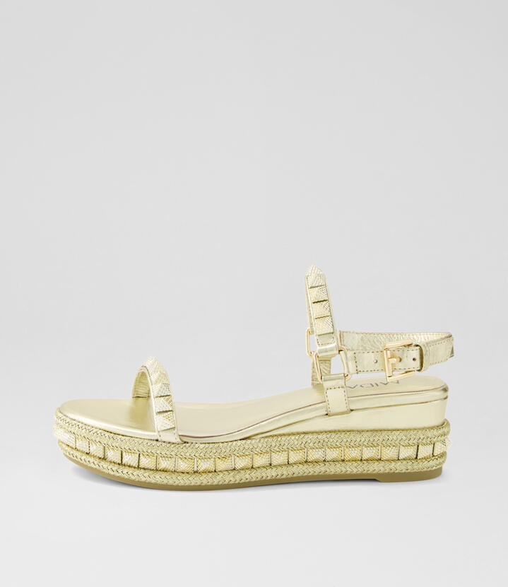 Mac Gold Leather Sandals