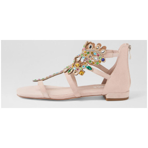 Madhu Nude Multi Suede Sandals