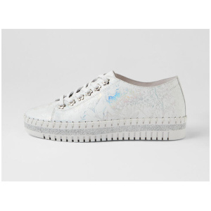 Mahina White Silver Leather Sneakers