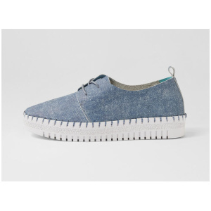 Marliest Blue Denim White Leather Sneakers
