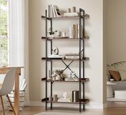 Marshall 5 Shelf Black & Walnut Bookshelf Black