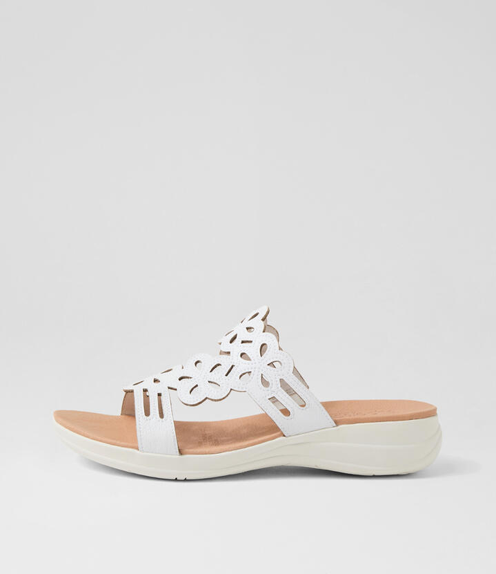 Marthi White Leather Sandals