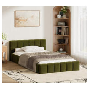 Matira King Single Boucle Bed Frame Green