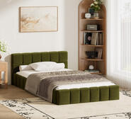 Matira King Single Boucle Bed Frame Green