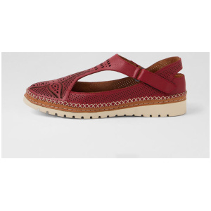 Maya Coral Leather Flat Shoes