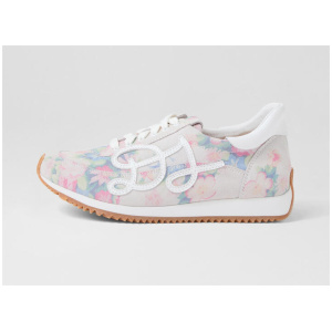 Meccos Pastel Floral White Suede Sneakers
