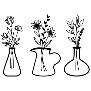 Metal Iron Flower Vase Wall Art Decoration