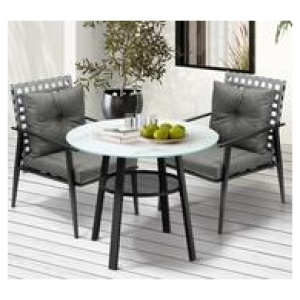 Milos 2 Seater Outdoor Dining Set Grey