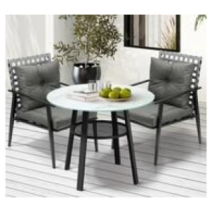 Milos 2 Seater Outdoor Dining Set Grey