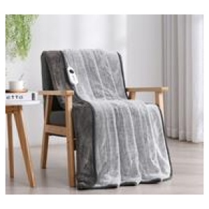 Minky Electric Throw Blanket Grey