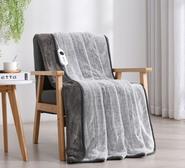 Minky Electric Throw Blanket Grey