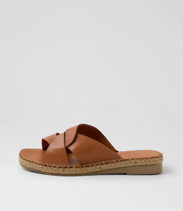 Mistee Tan Leather Slides