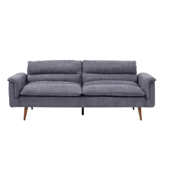 Modern Designer Velvet Fabric 3-Seater Sofa Bed Lounge Couch - Blue