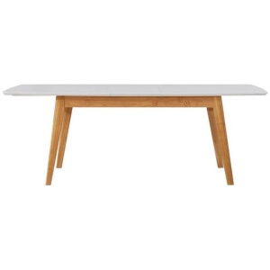 Modern Wooden Extension Kitchen Dining Table 180-220cm - White
