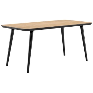Modern Wooden Rectangular Kitchen Dining Table 120cm - Natural Oak / Black