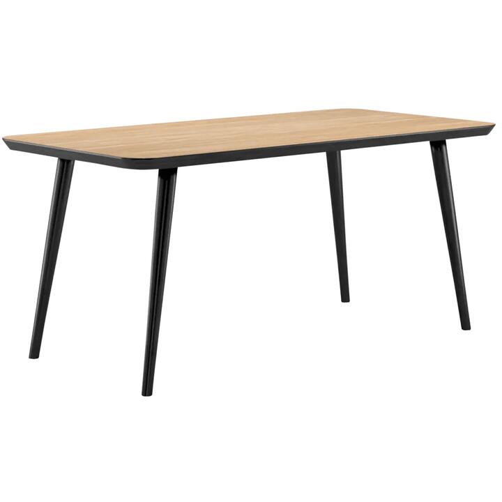 Modern Wooden Rectangular Kitchen Dining Table 120cm - Natural Oak / Black