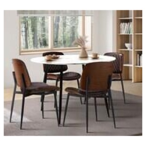 Niall 4 Seater Round Dining Table Set Black