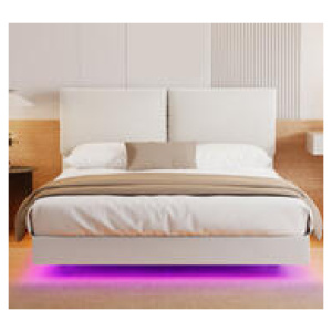 Niseko Queen Led Bed Frame Neutral