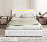 Nowra Queen Led Bed Frame With Storage Neutral