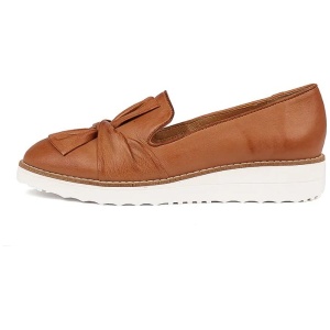 Oclem Dark Tan Leather Flat Shoes