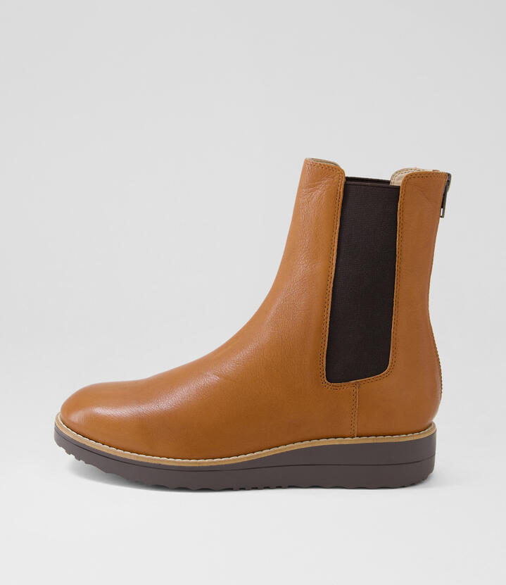 Oremi Drambuie Choc Leather Chelsea Boots