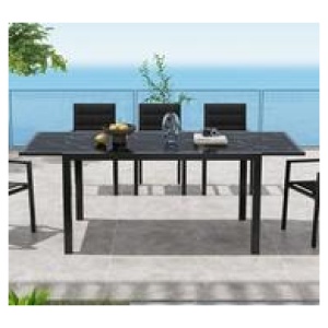 Oro 8 Seater Expandable Outdoor Dining Table Black