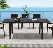 Oro 8 Seater Expandable Outdoor Dining Table Black