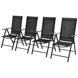 Outdoor Chairs 4 Pcs Aluminum 54 X 73 X 107 Cm Black