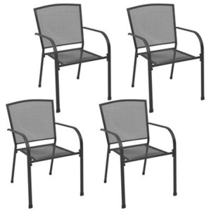 Outdoor Chairs 4 Pcs Mesh Design Anthracite Steel