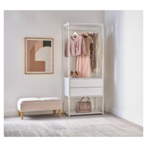 Pasadena 2 Drawer Open Wardrobe White