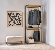 Pasadena 2 Railing Open Wardrobe Brown