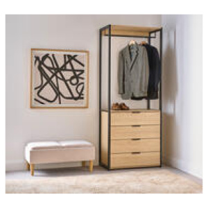 Pasadena 4 Drawer Open Wardrobe Brown