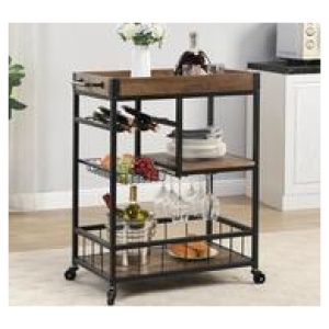Pasi Rustic Bar Cart Brown