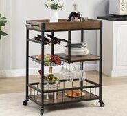 Pasi Rustic Bar Cart Brown