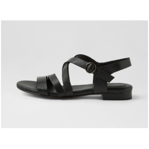 Pencils Black Leather Sandals