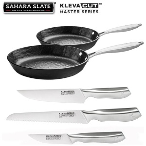 Pro Kitchen Starter Bundle - Sahara Slate® 24/28 cm Pan + KlevaCut® 3pc Knife set