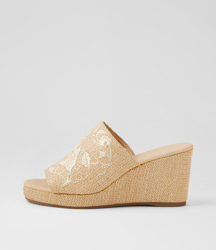 Proseco Natural Beige Synthetic Raffia Sandals