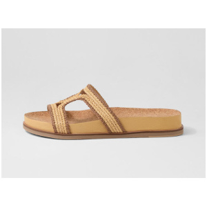 Quinci Natural Coffee Fabric Slides