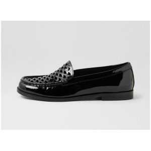 Qulio Black Patent Leather Flat Shoes