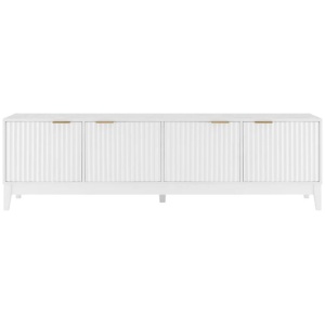 Raul Fluted Lowline TV Stand Entertainment Unit 180cm 4-Doors White