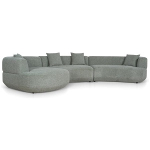 Roly Modular Left Chaise Sofa - Coral Light Green by Interior Secrets - AfterPay Available