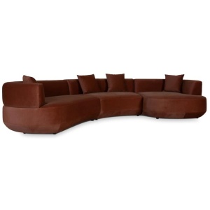 Roly Modular Left Chaise Sofa - Red Bronze by Interior Secrets - AfterPay Available