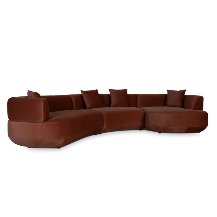 Roly Modular Right Chaise Sofa - Red Bronze by Interior Secrets - AfterPay Available