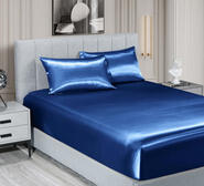 Satin King 3 Piece Sheet Set Blue