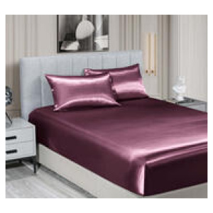 Satin King 3 Piece Sheet Set Wine