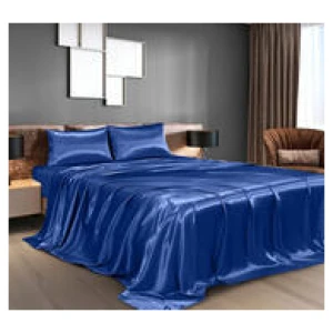 Satin King 4 Piece Sheet Set Blue
