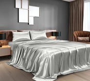 Satin King 4 Piece Sheet Set Grey