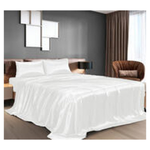 Satin King 4 Piece Sheet Set White