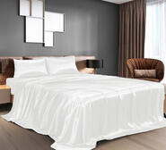 Satin King 4 Piece Sheet Set White